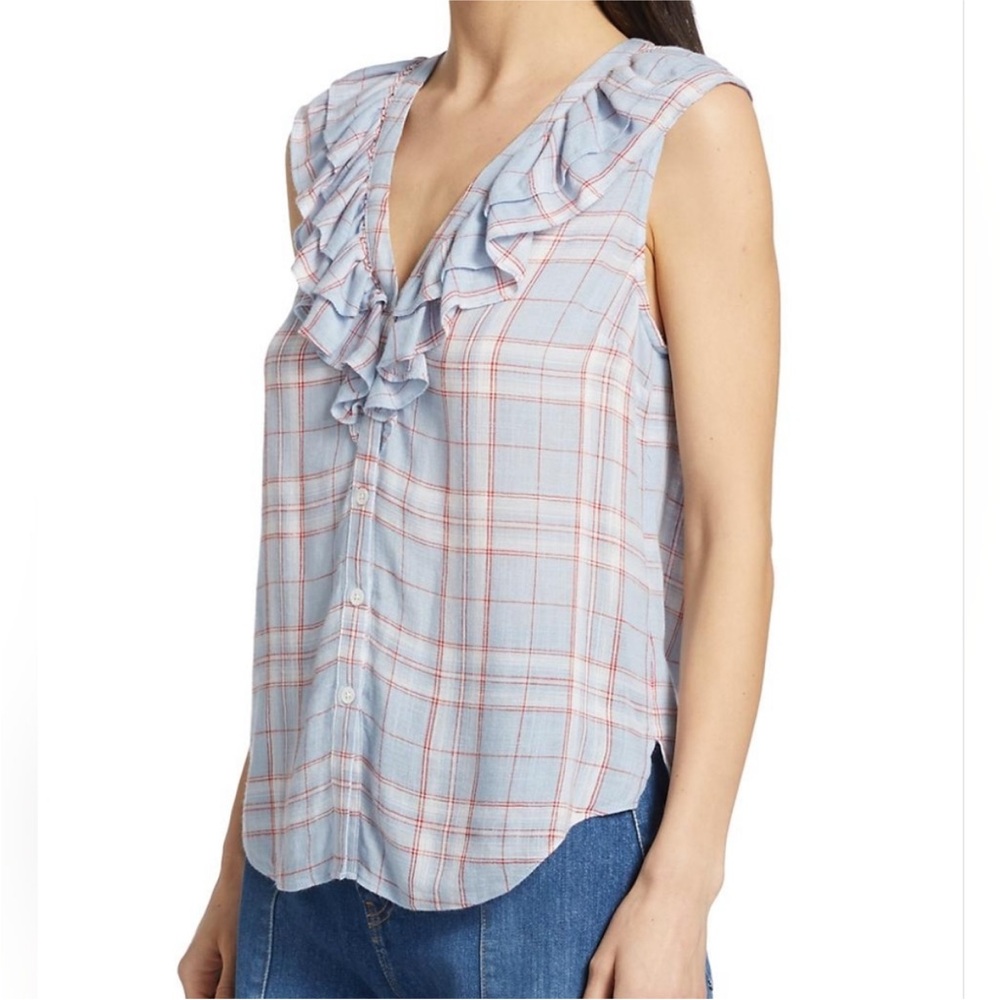Veronica Beard Leina Shirt in Vapor Multi - Picture 5 of 16